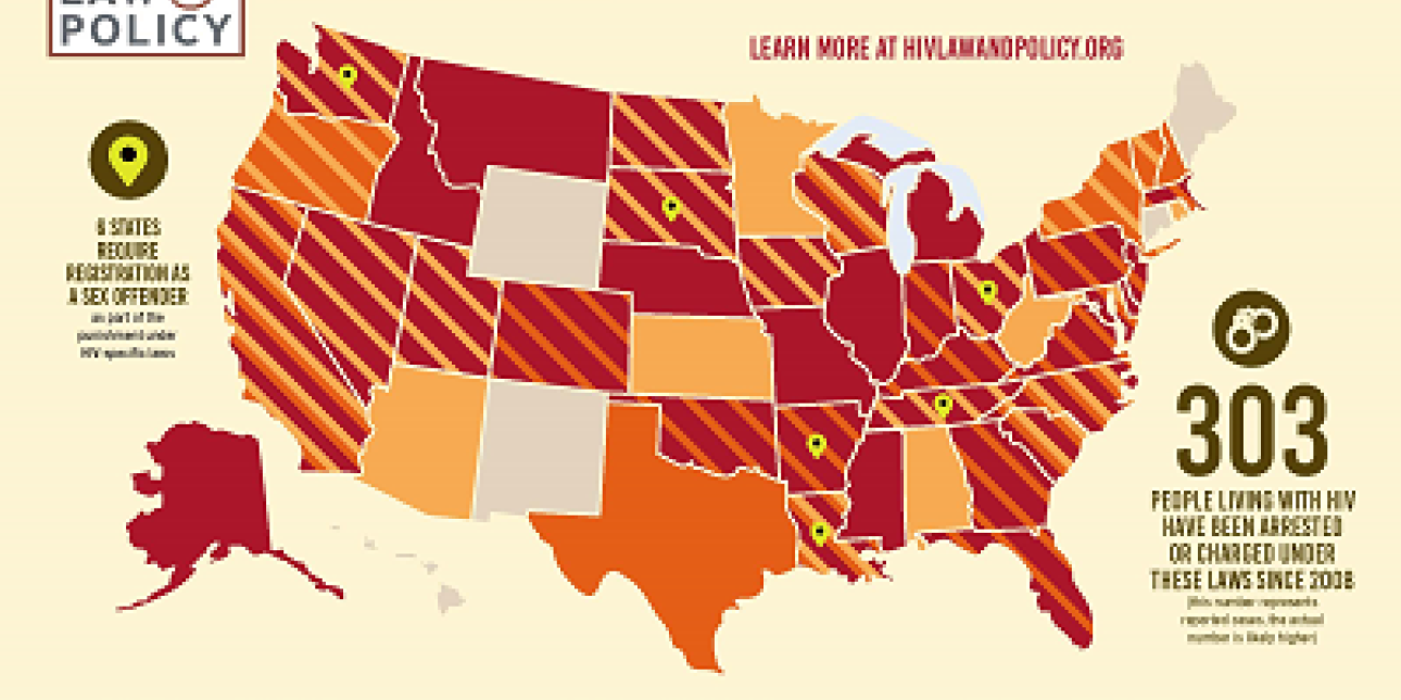 Map: HIV Criminalization in the United States, CHLP (updated 2022) | The  Center for HIV Law and Policy