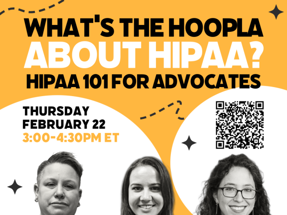 What's the Hoopla About HIPAA event graphic with speaker headshots