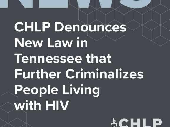 Dark grey square with NEWS, title of news release, and CHLP logo.