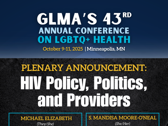 Dark blue and black background with white text with conference details and plenary speaker names.