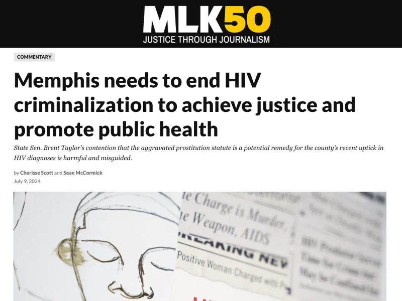 Screenshot of MLK50 website with the Op-ed title