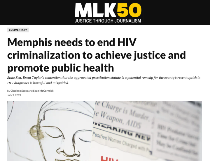 Screenshot of MLK50 website with the Op-ed title