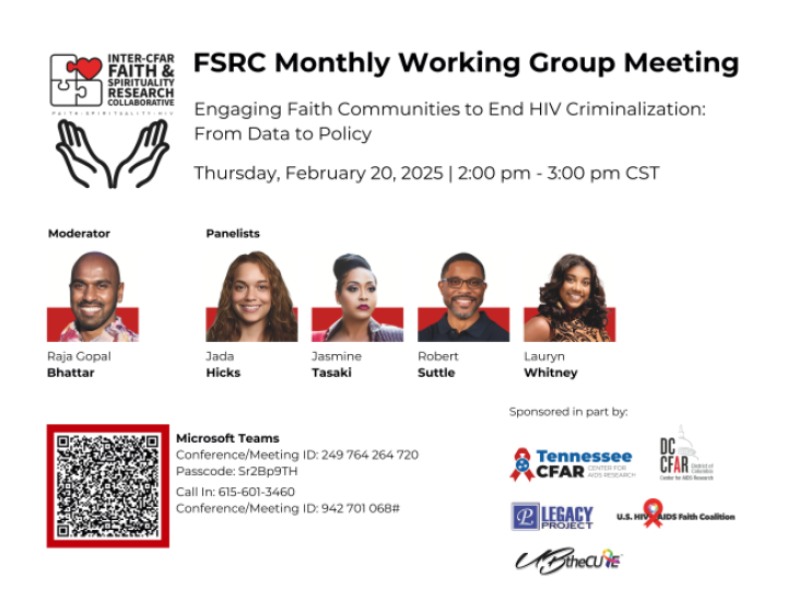 White background with event details in black type with panelist headshots, org logos and a QR code.