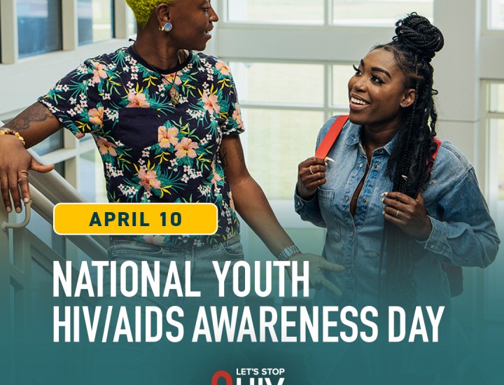 Promotional image for National Youth HIV/AIDS Awareness Day on April 10